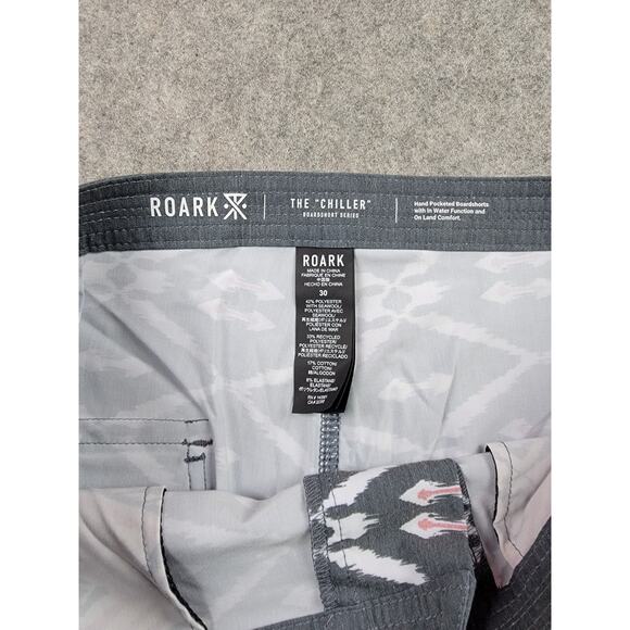 Roark Board Shorts Mens 30 Gray Yellow Geometric The Chiller Beni Outdoor Active - Picture 2 of 16